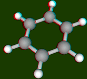 A molecular anaglyph of Benzene