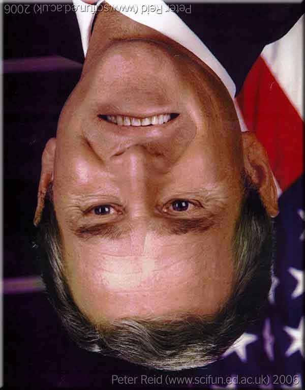 George W Bush upside down face