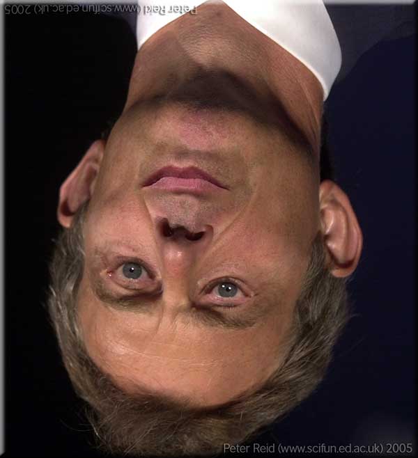 Tony Blair upside down face
