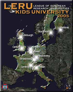 The ten participating universities in LERU Kid's University 2005