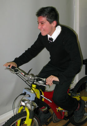 Pupil on the Power Bike