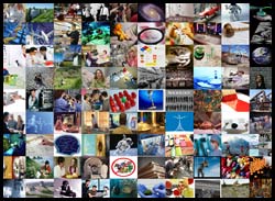Many tiny pictures giving examples of jobs involving the sciences and engineering